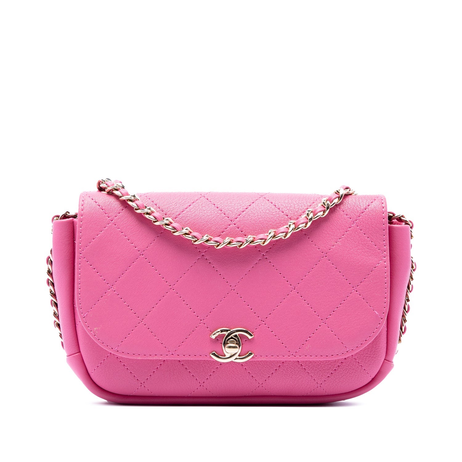 Goat Leather CC Quilted Goatskin Casual Trip Flap