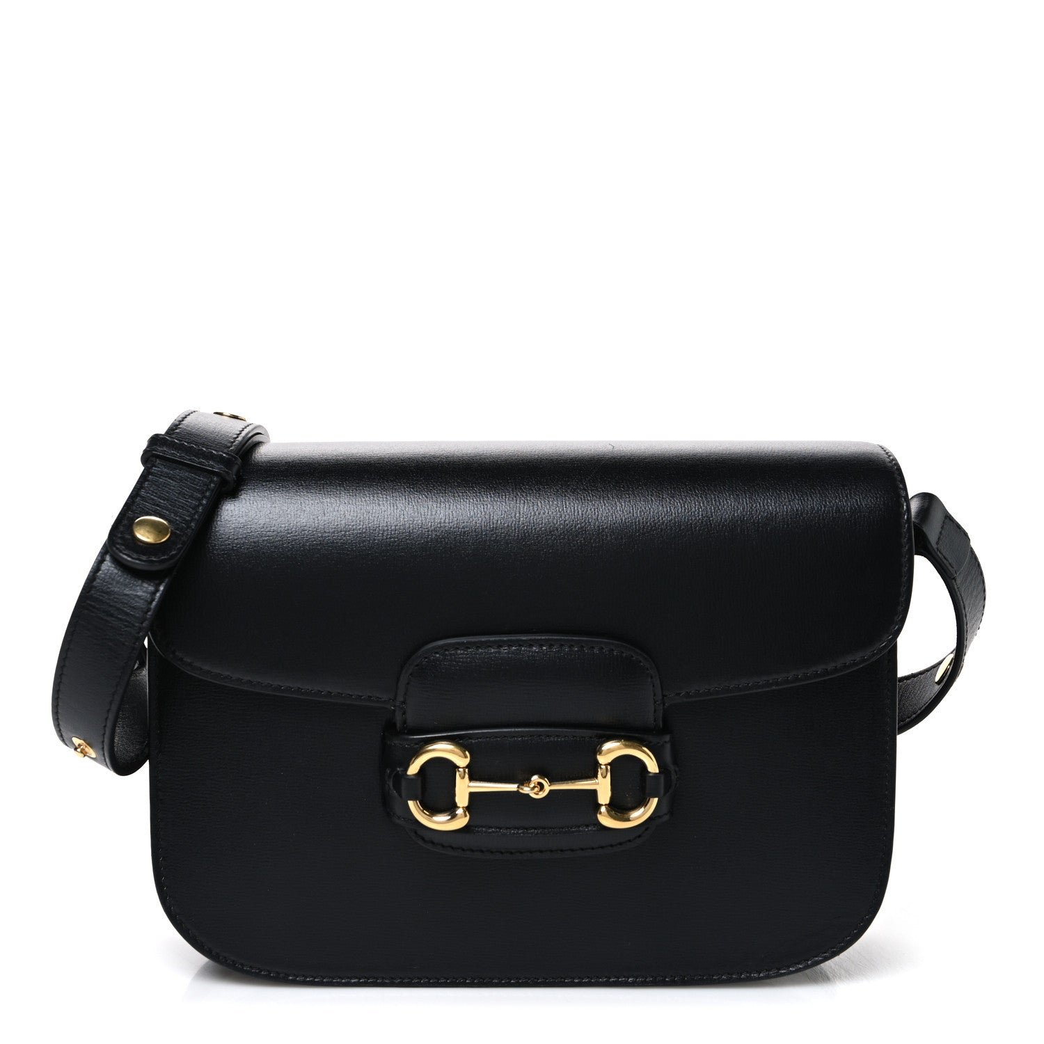 Gucci Azalea Calfskin Horsebit 1955 Shoulder Bag Black Black