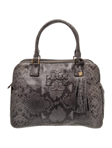 Embossed Leather Top Handle Bag