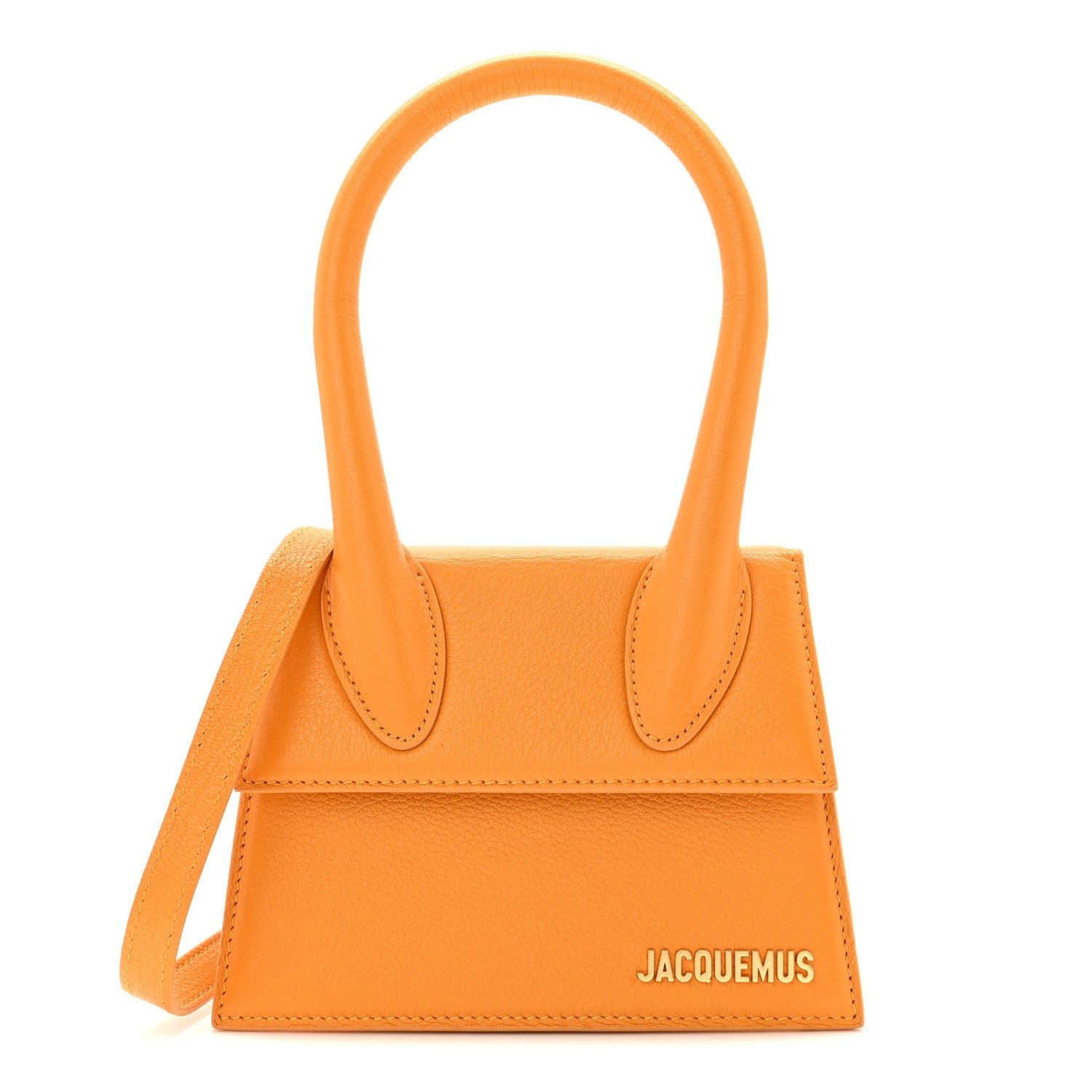 Jacquemus Grained Calfskin Le Chiquito Moyen Dark Orange