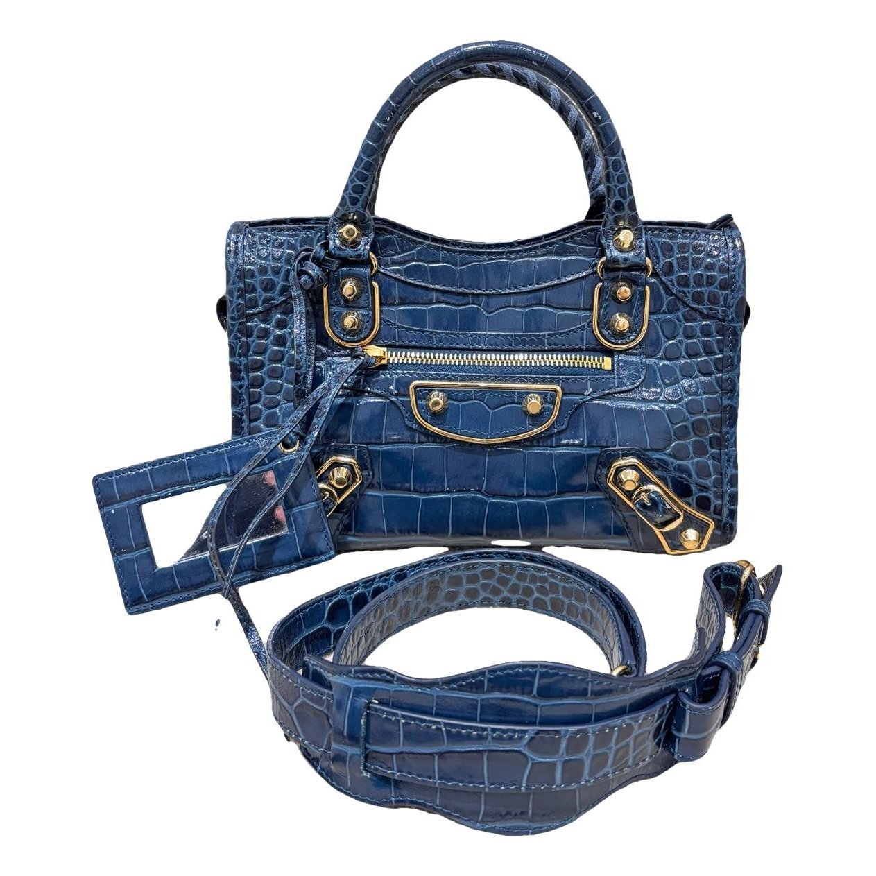 City leather handbag