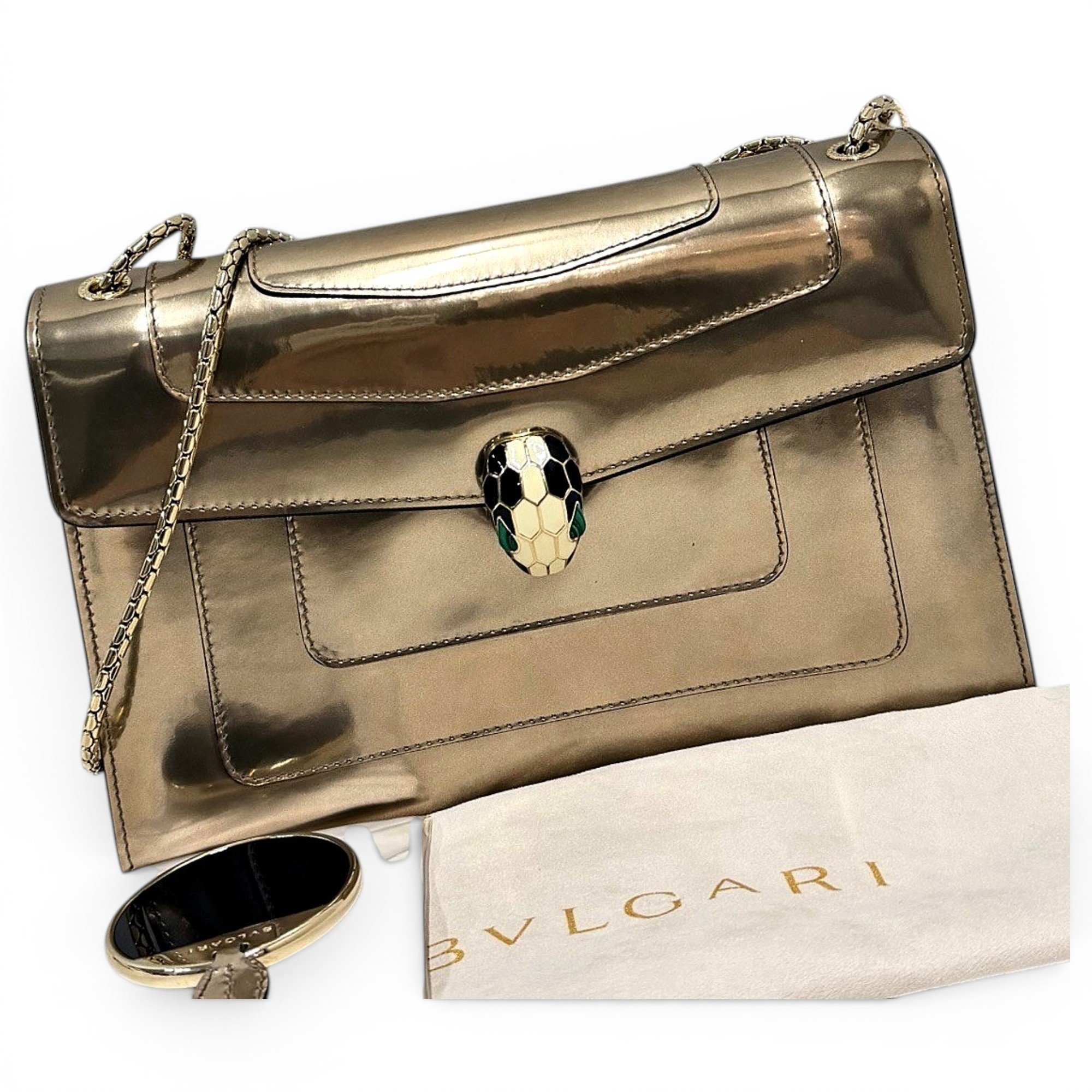 Serpenti leather handbag