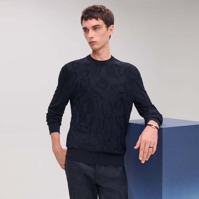 Marine "Fragments Equestres" Crewneck Sweater