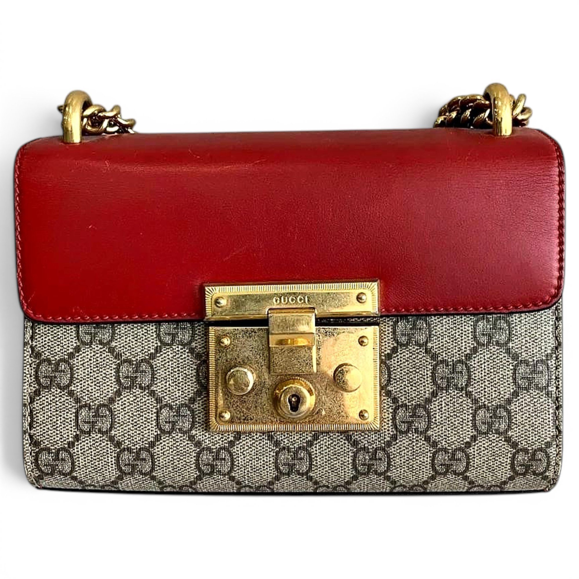 Padlock leather handbag