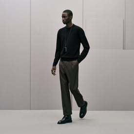 "H Bartack" crewneck cashmere sweater