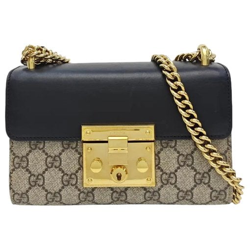 Padlock leather handbag