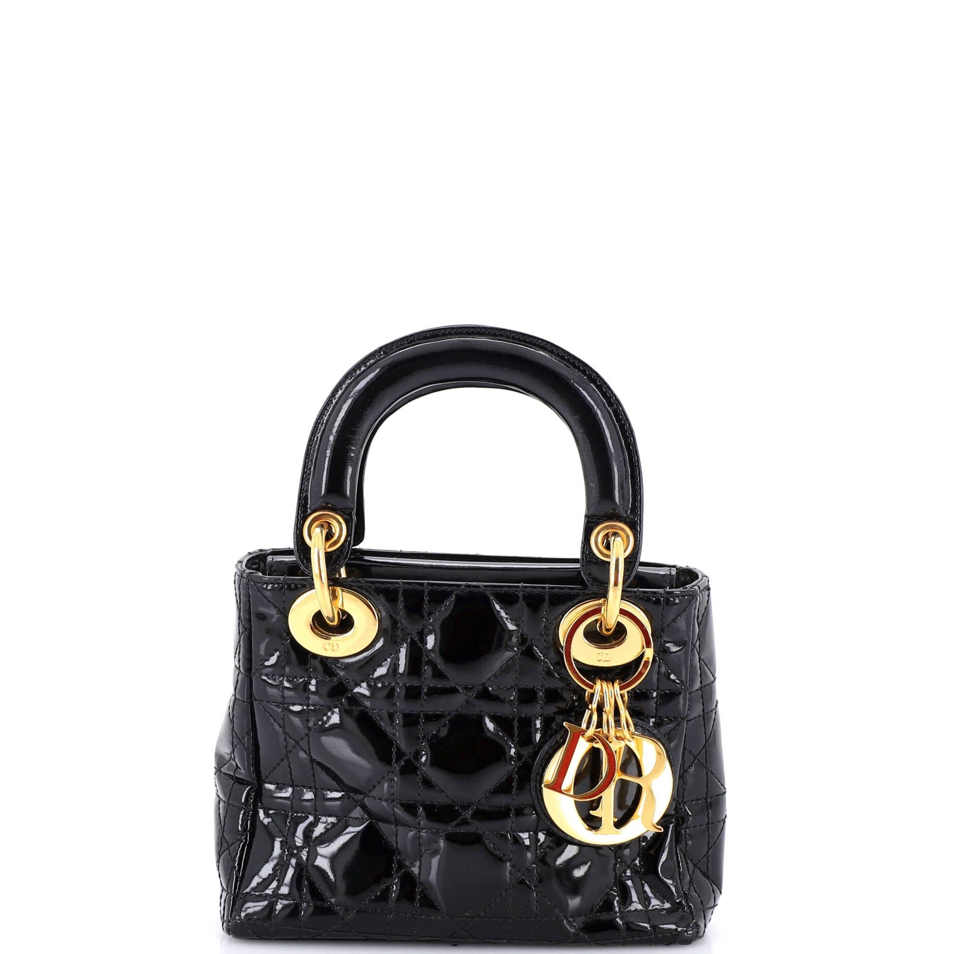Vintage Lady Dior Bag Cannage Quilt Patent Mini