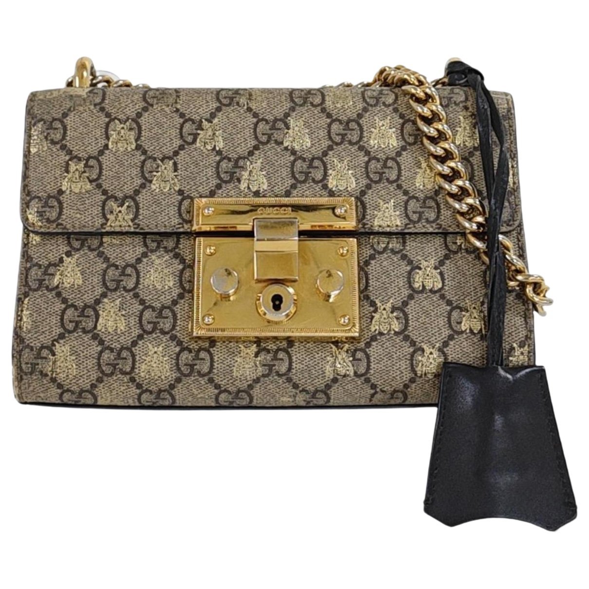Padlock leather crossbody bag
