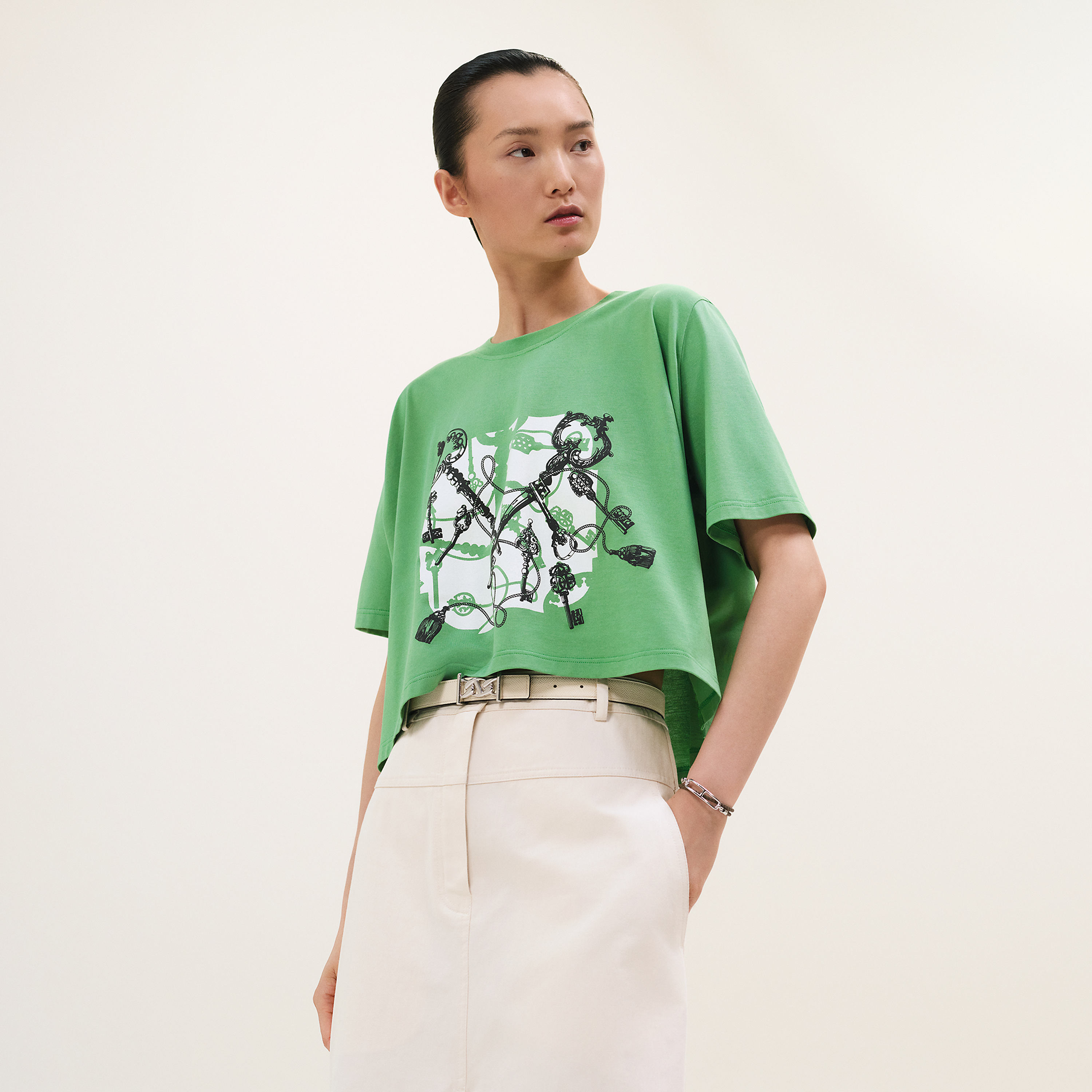 "Les Clefs" cropped t-shirt