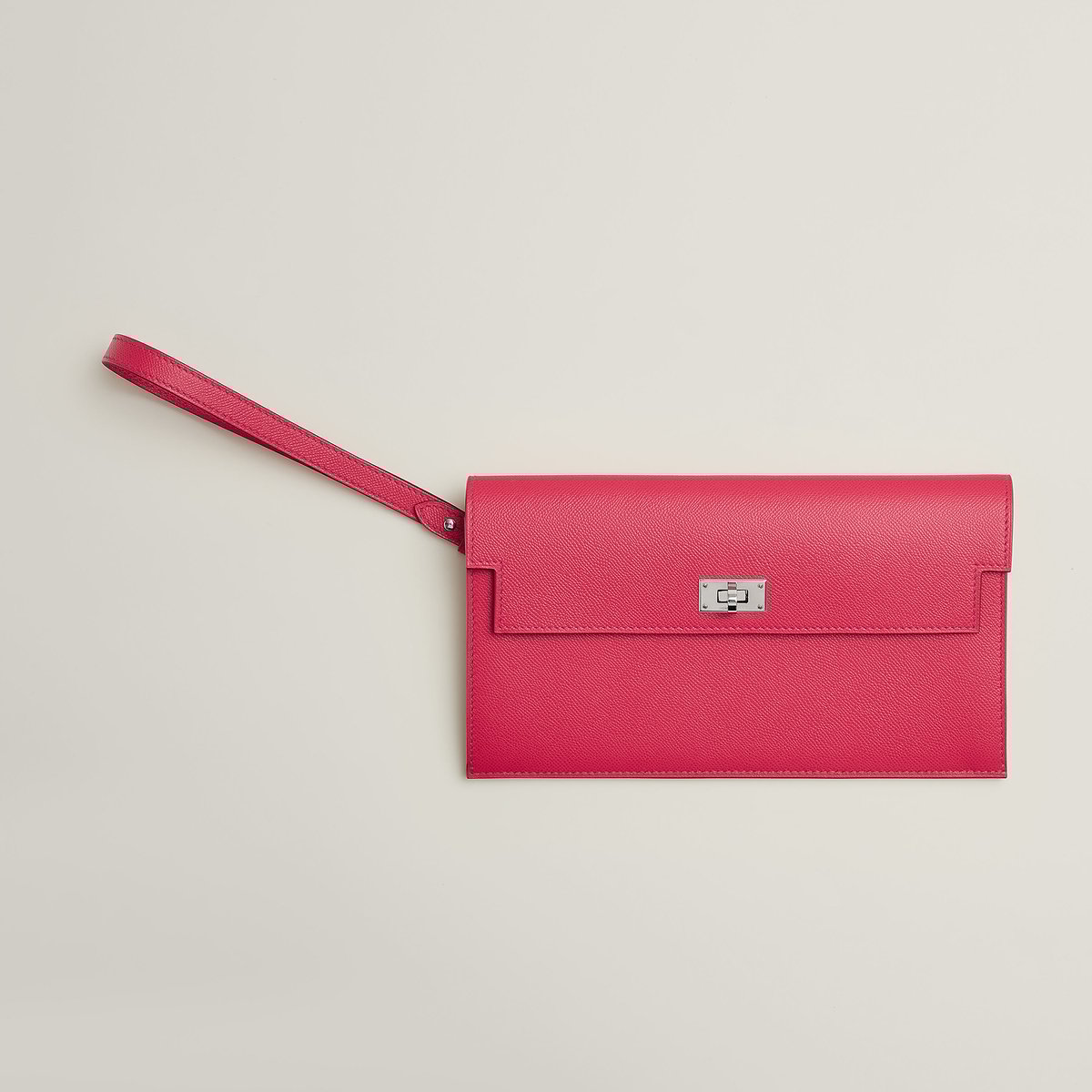 Rose Extrême Kelly Pocket Long Wallet
