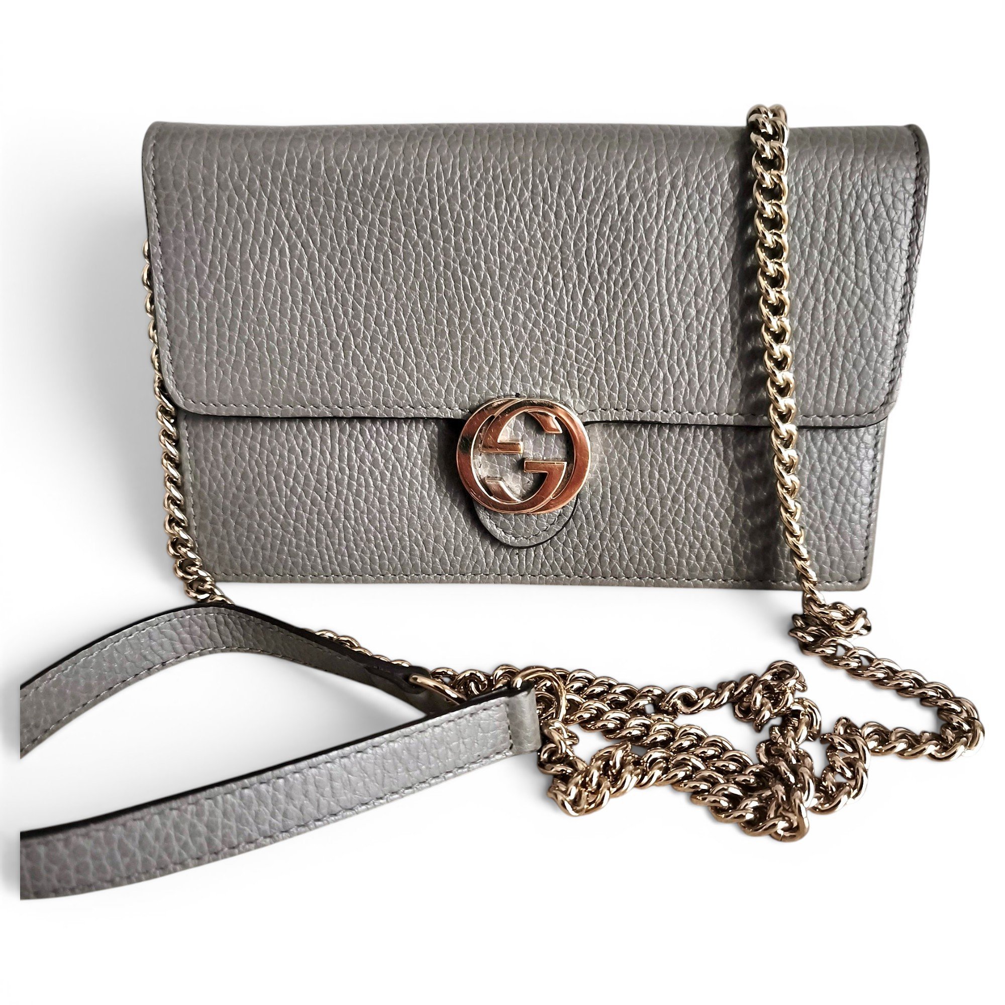 Interlocking leather crossbody bag