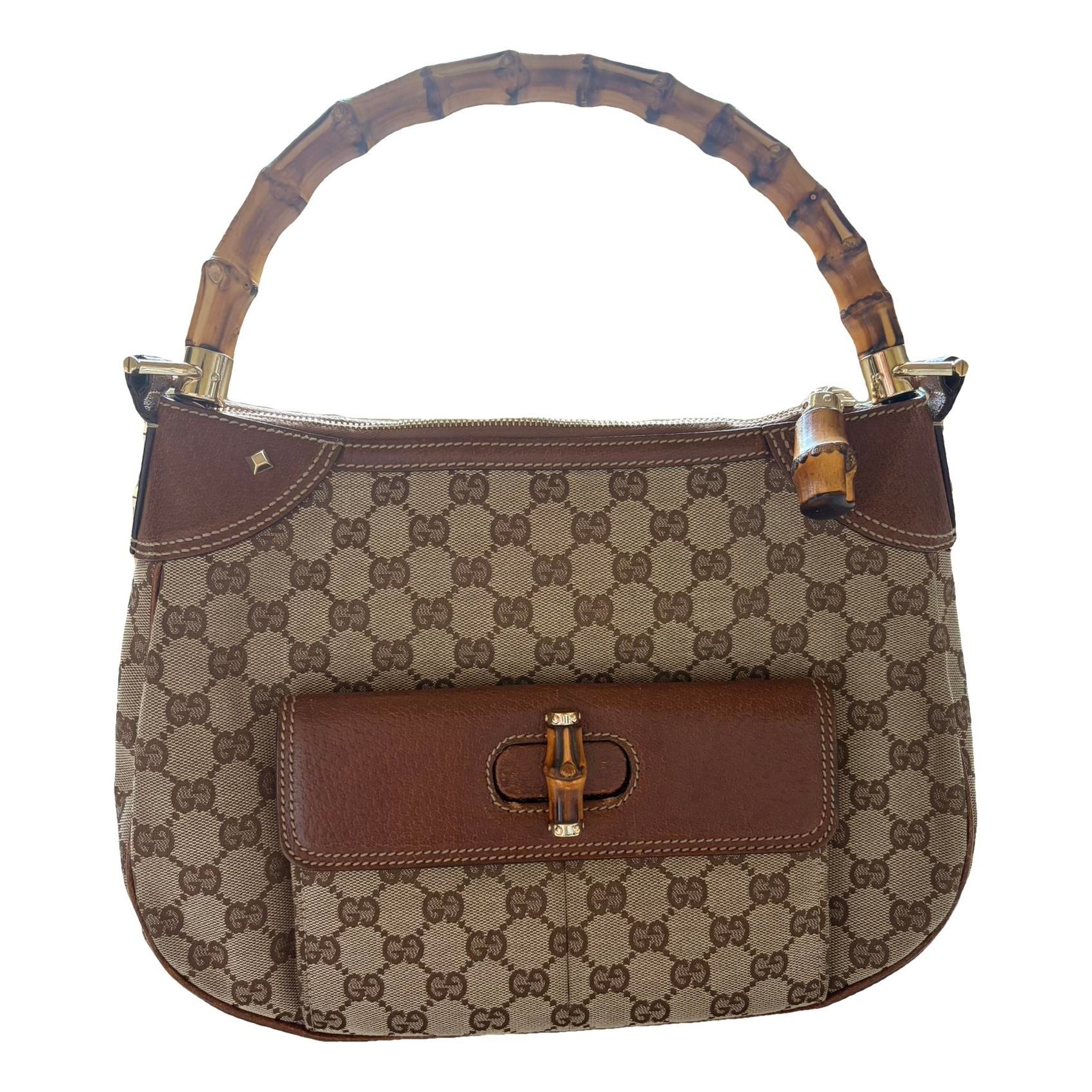 Vintage Bamboo Hobo cloth handbag