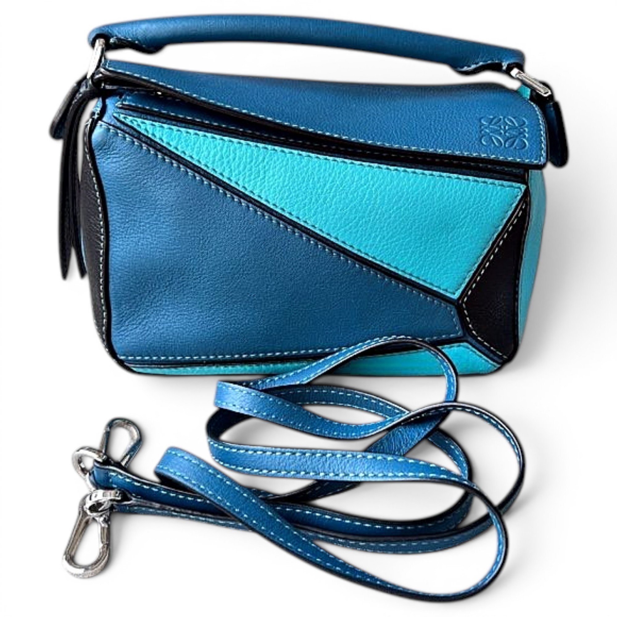 Puzzle leather handbag