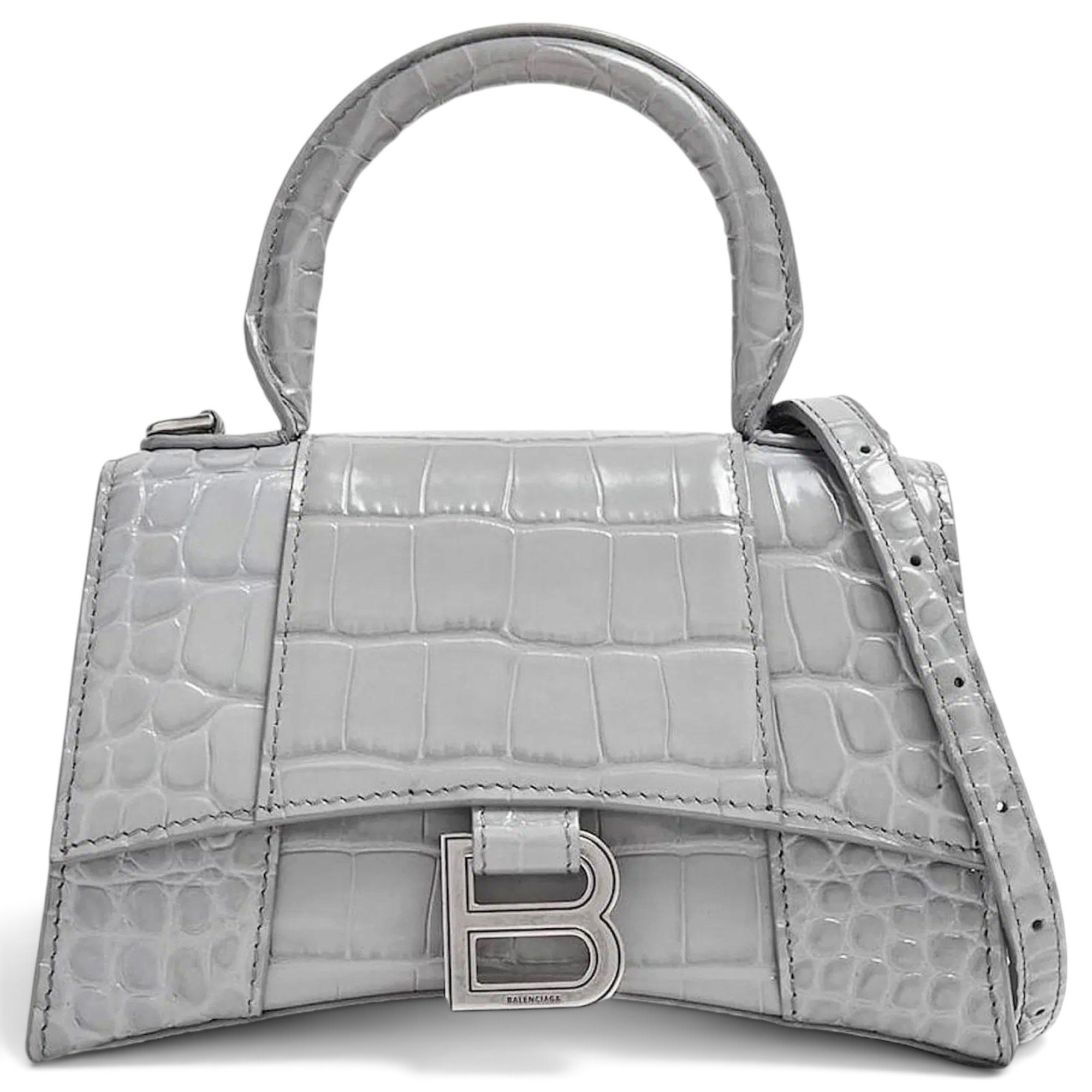 Hourglass leather handbag