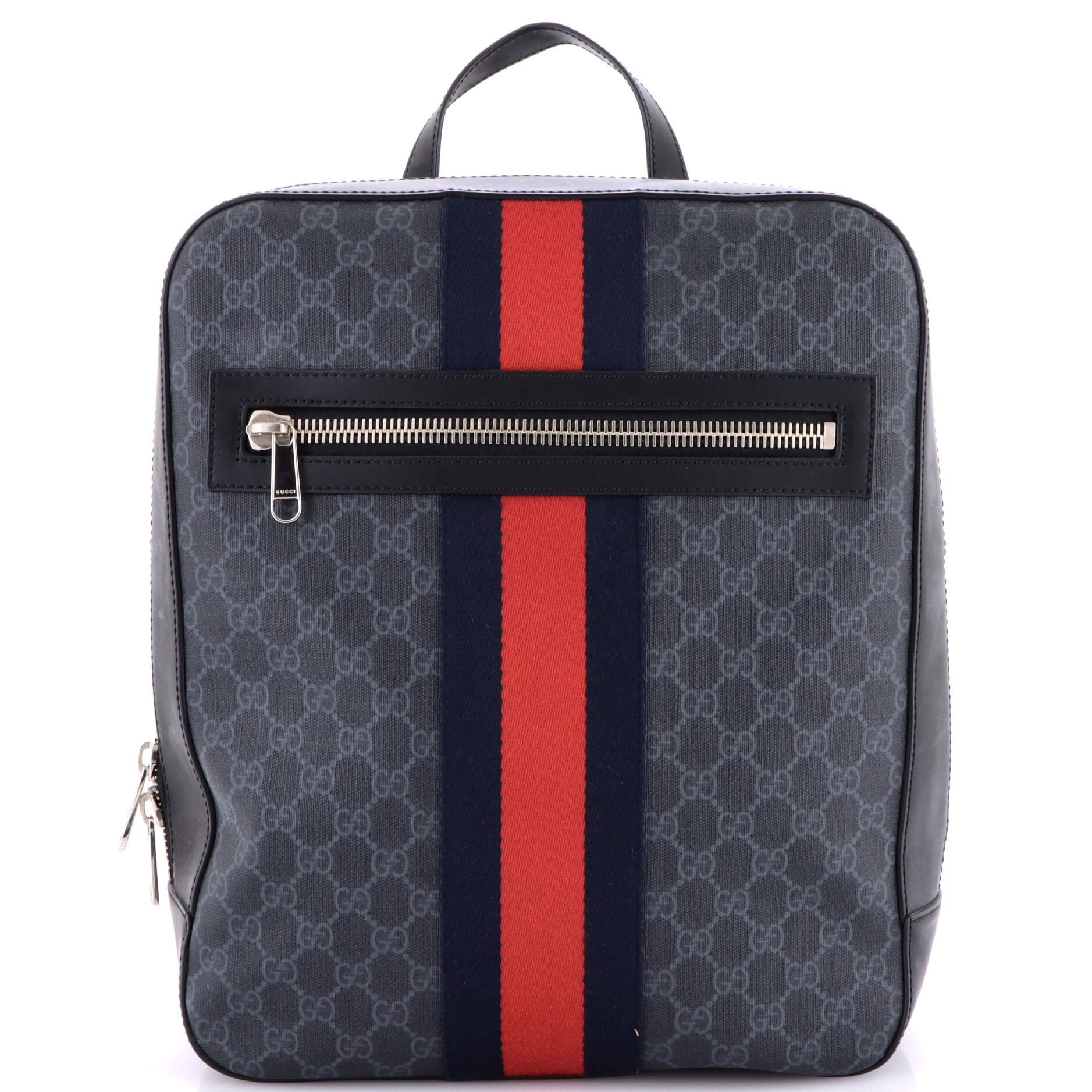 Gucci Web Zip Backpack GG Coated Canvas Medium