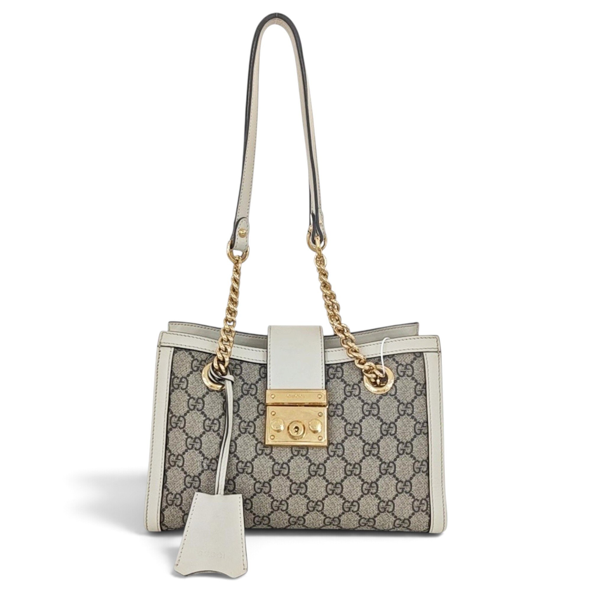 Padlock leather handbag