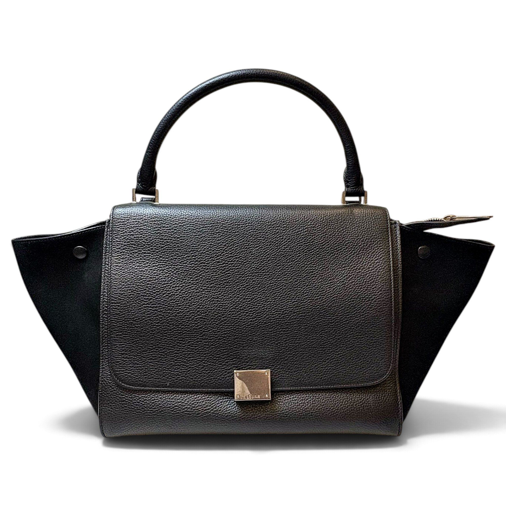 Trapèze leather handbag