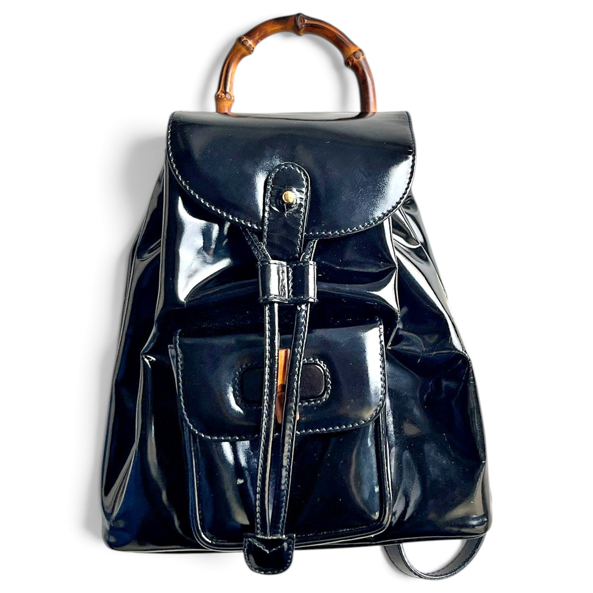 Bamboo Tassel Oval leather backpack