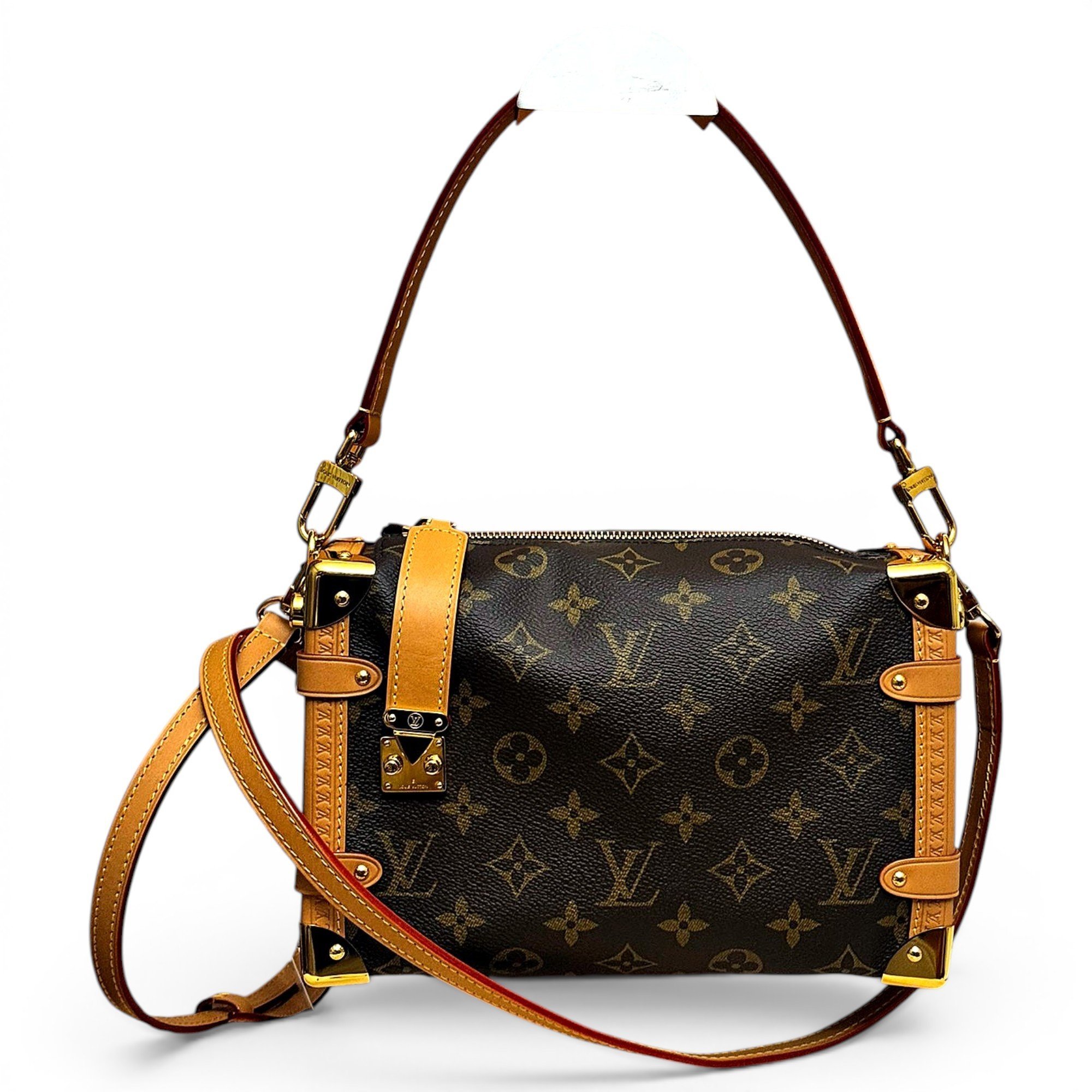Side Trunk leather crossbody bag