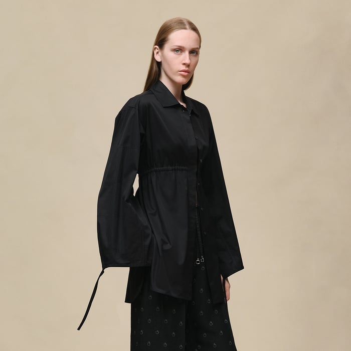 Noir Drawstring Shirt
