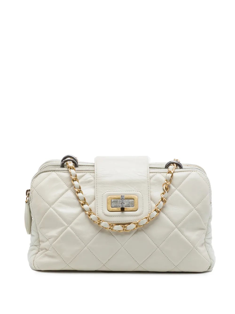 2011 Quilted Aged Calfskin Mademoiselle Triple Zip shoulder bag