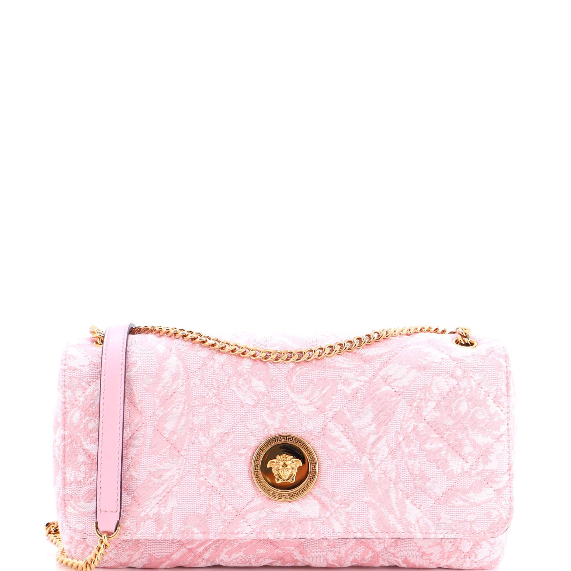 Medusa Icon Chain Flap Bag Quilted Barocco Jacquard East West