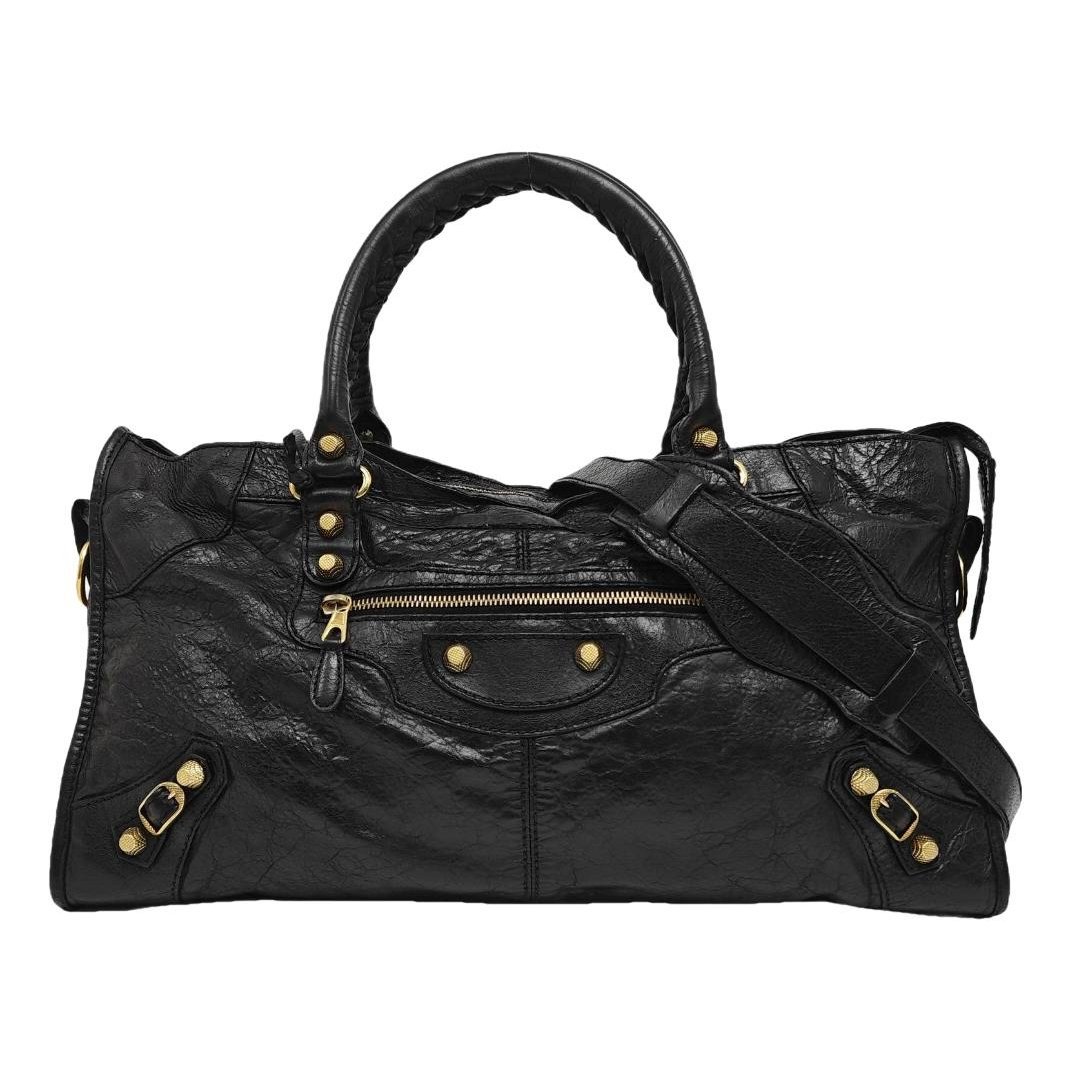 City leather handbag