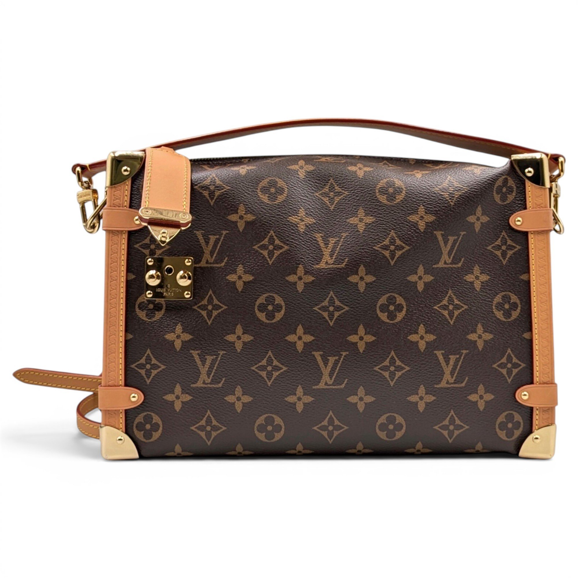 Side Trunk leather handbag