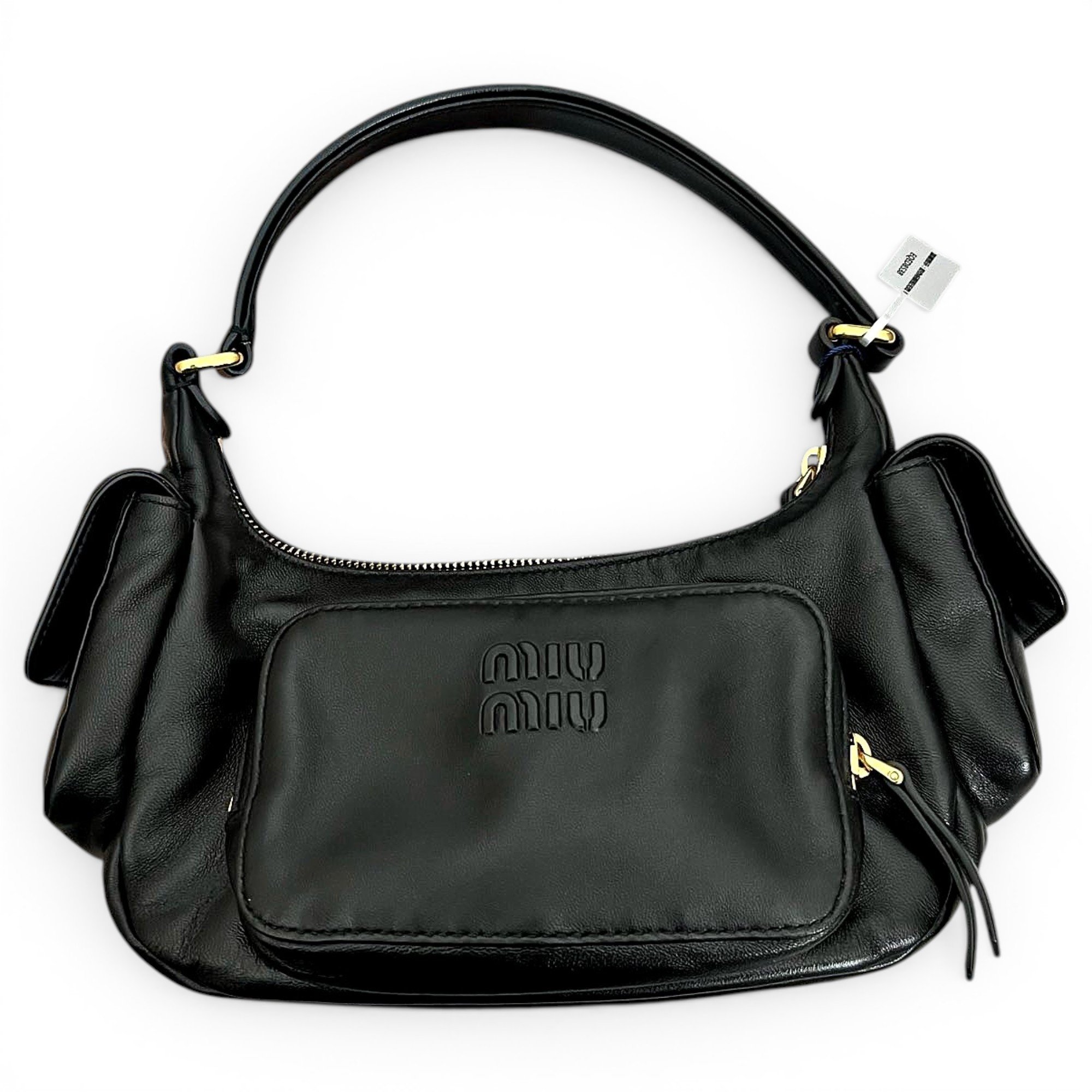 Pocket leather handbag