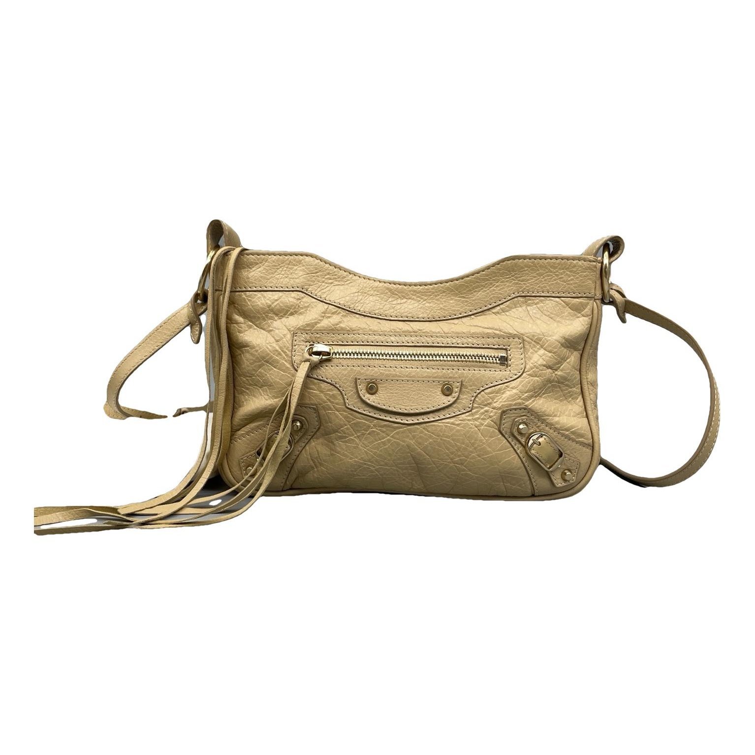 Hip leather handbag