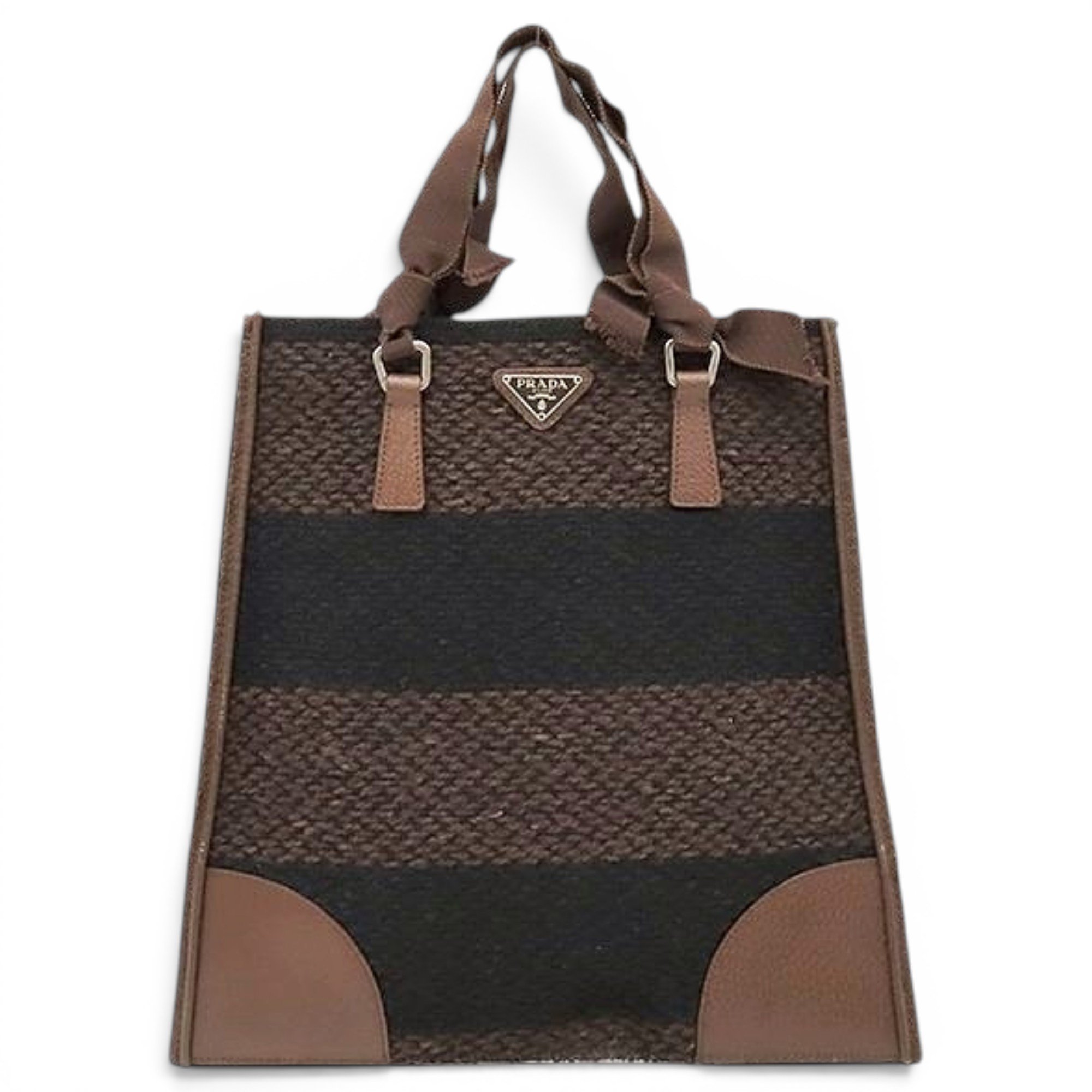 Triangle leather tote