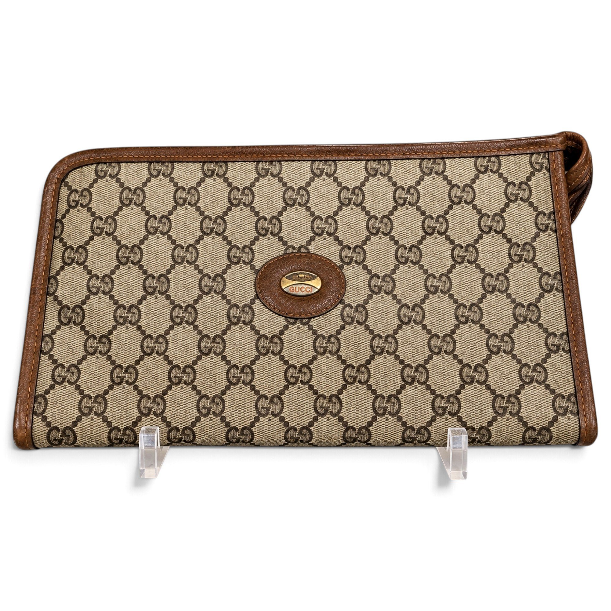 Leather clutch bag