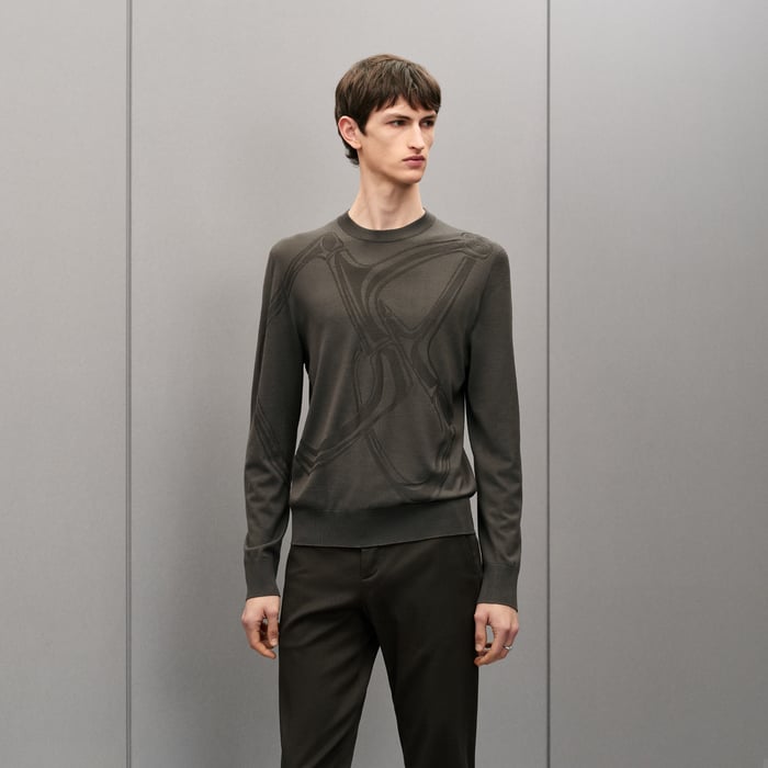 Taupe "Mors Integral" Crewneck Sweater