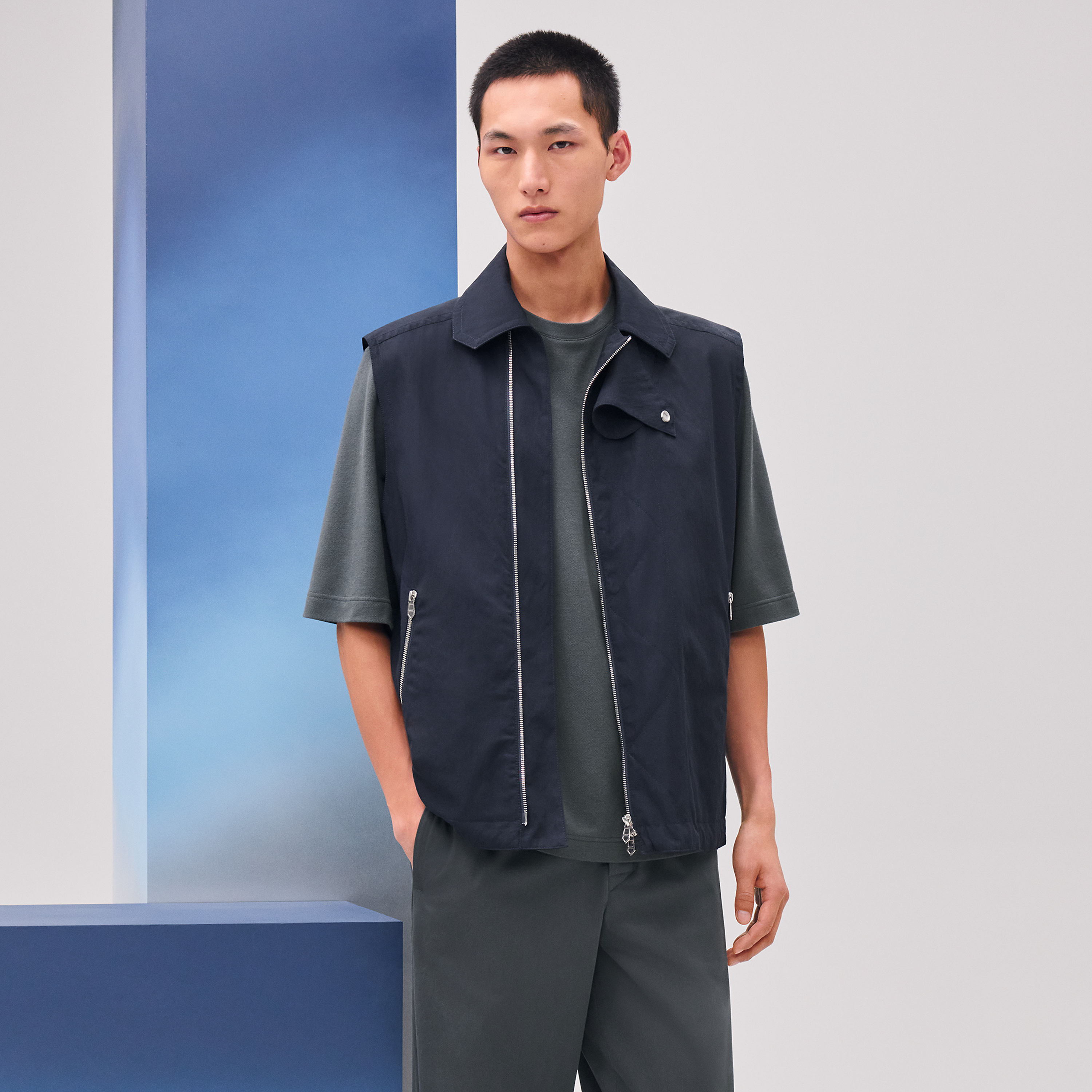 Jacket with flap collar