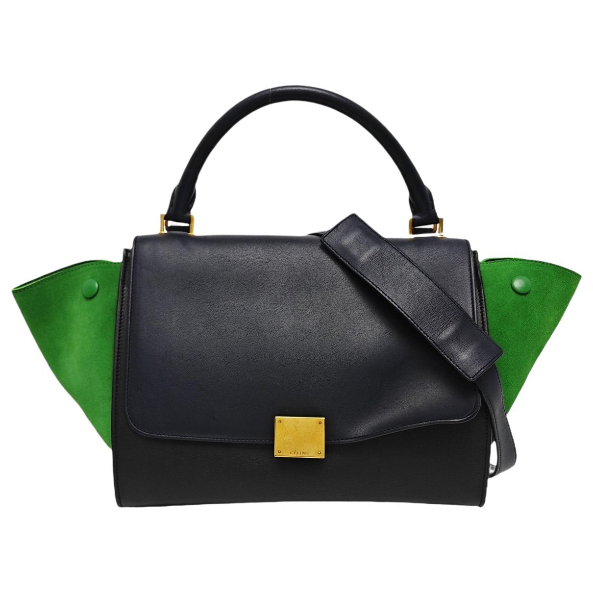 Trapèze leather handbag