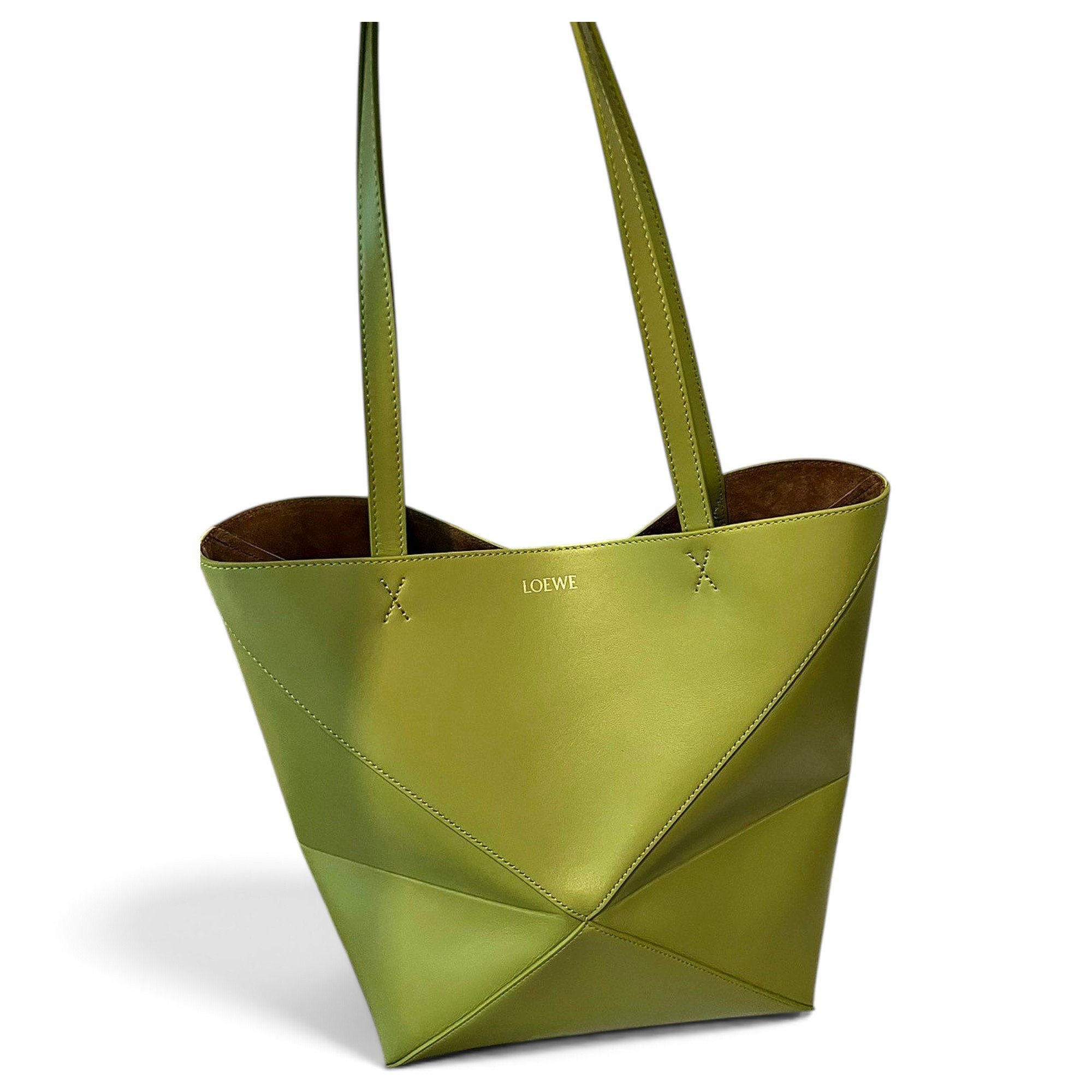 Puzzle leather handbag
