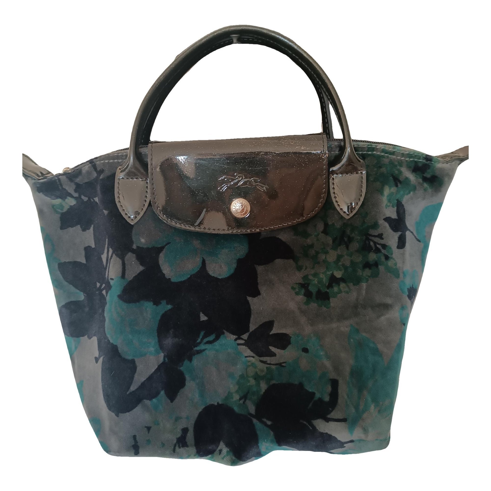 Pliage velvet handbag