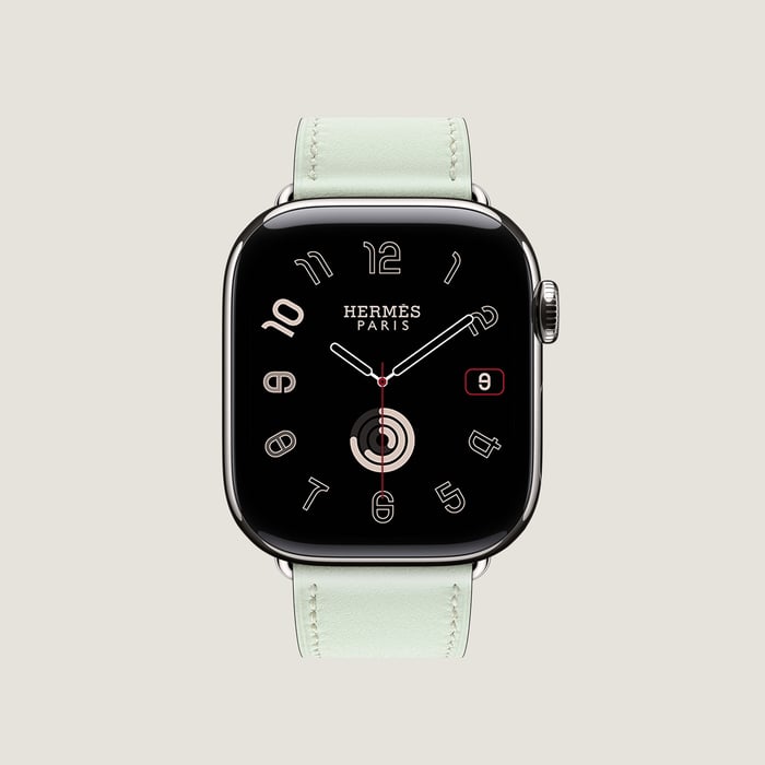 Vert Peppermint Band Apple Watch Hermès Single Tour 42 MM
