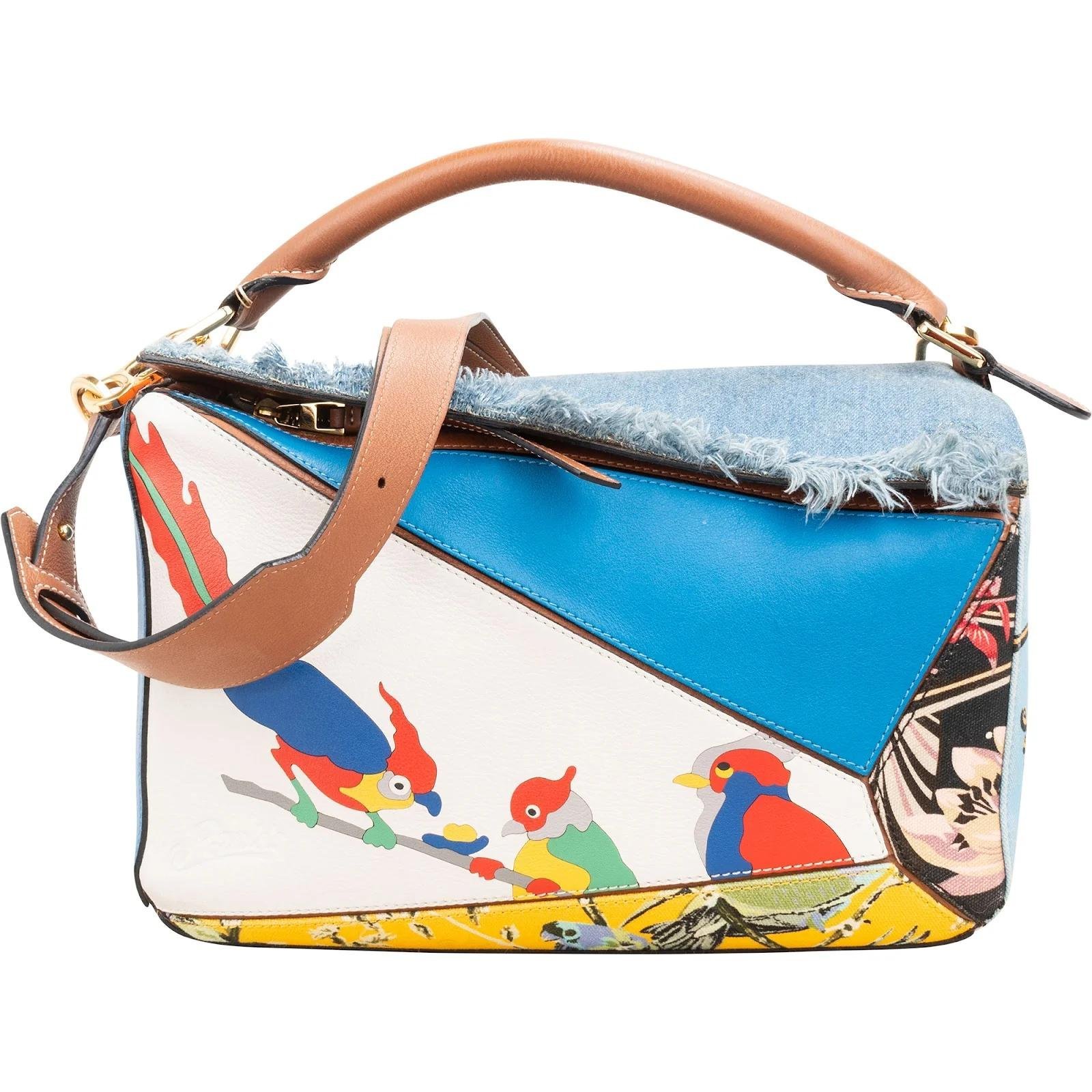 Puzzle leather handbag