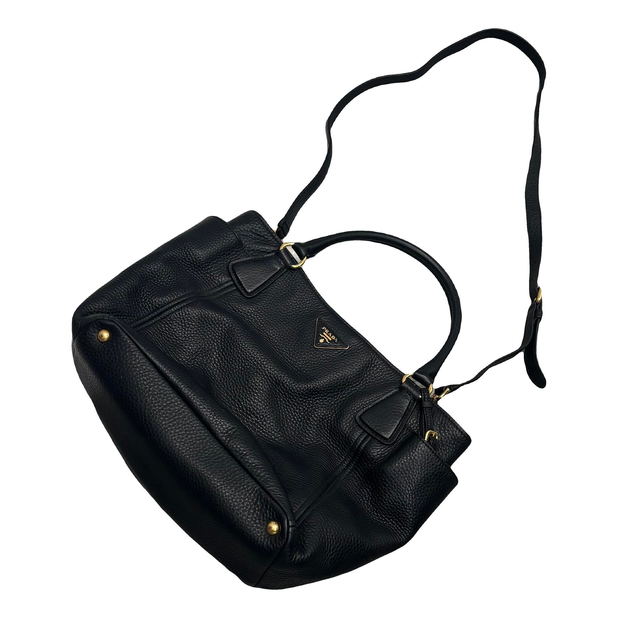 Double leather handbag