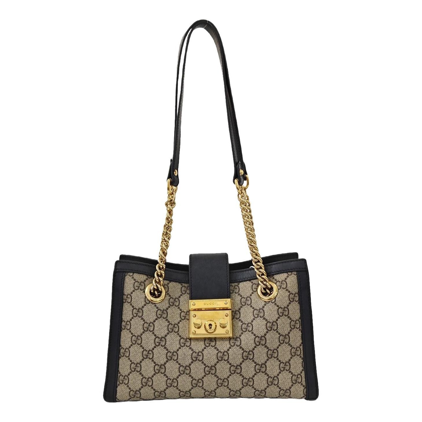 Padlock leather handbag