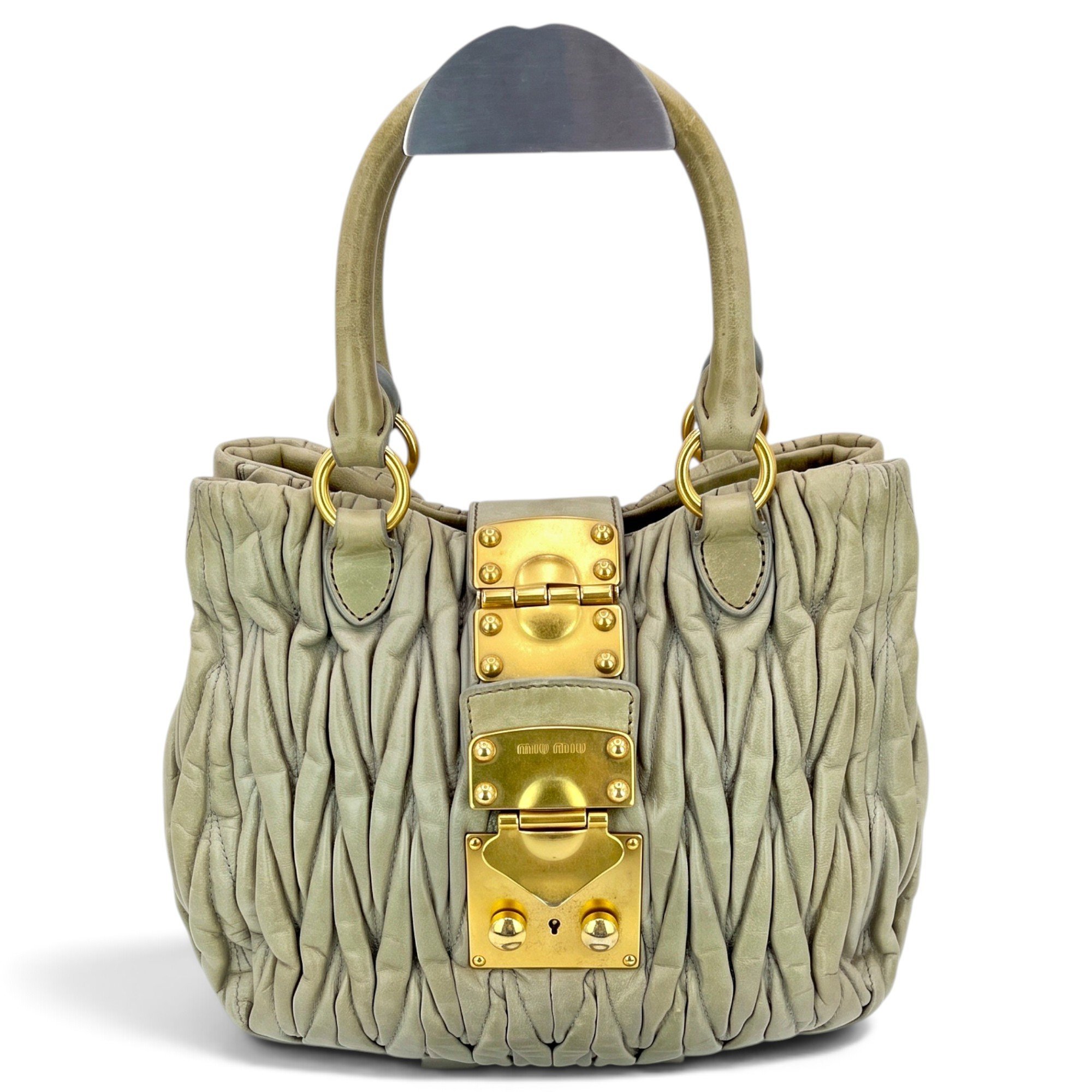 Coffer leather handbag