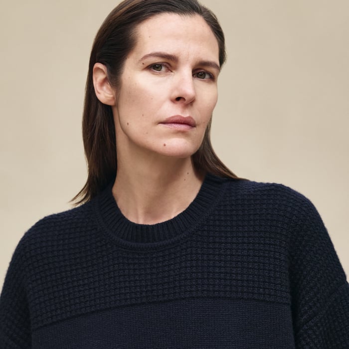 Bleu Noir Cashmere Long-sleeve Sweater