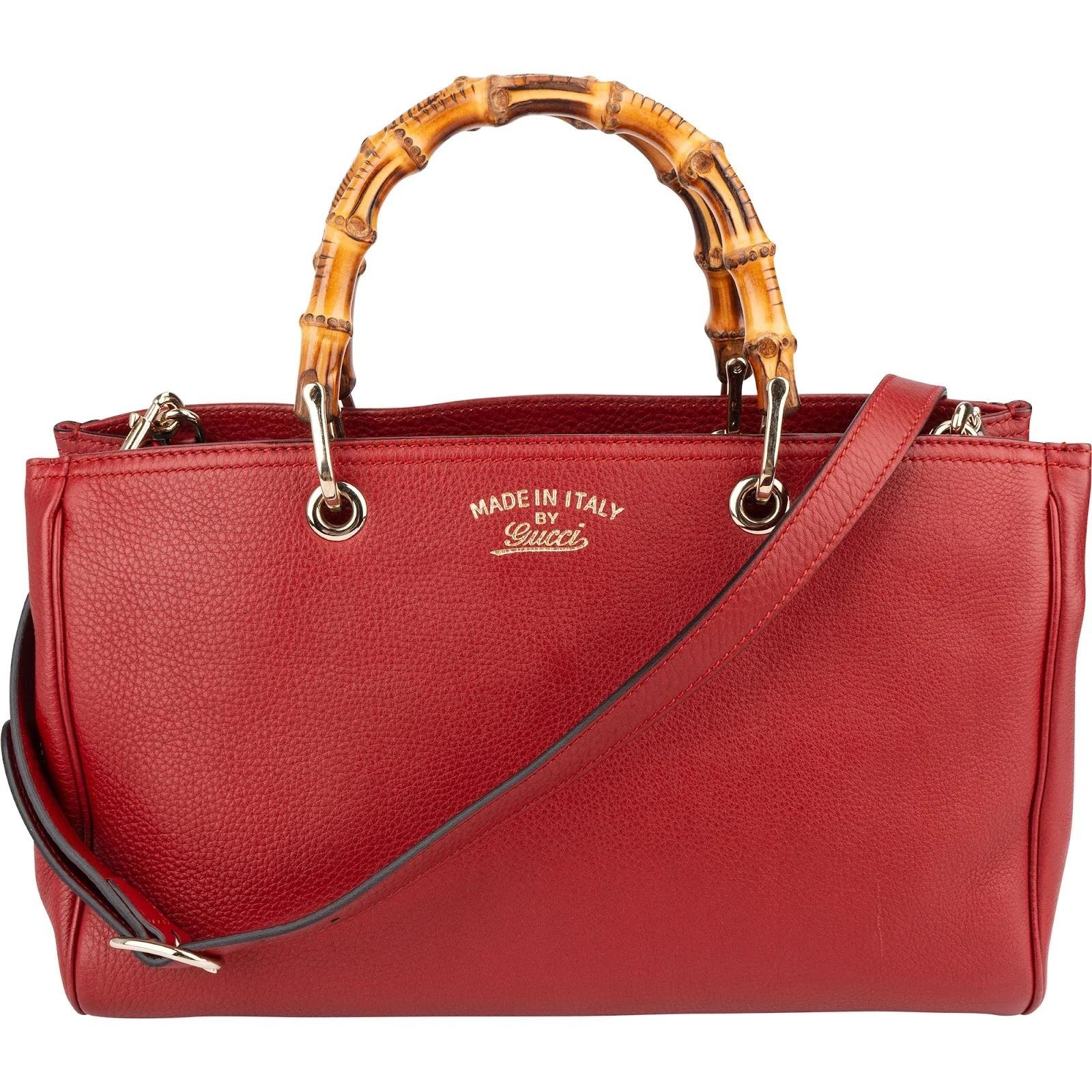 Bamboo Top Handle leather tote