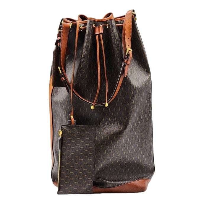 Monogram bucket leather tote