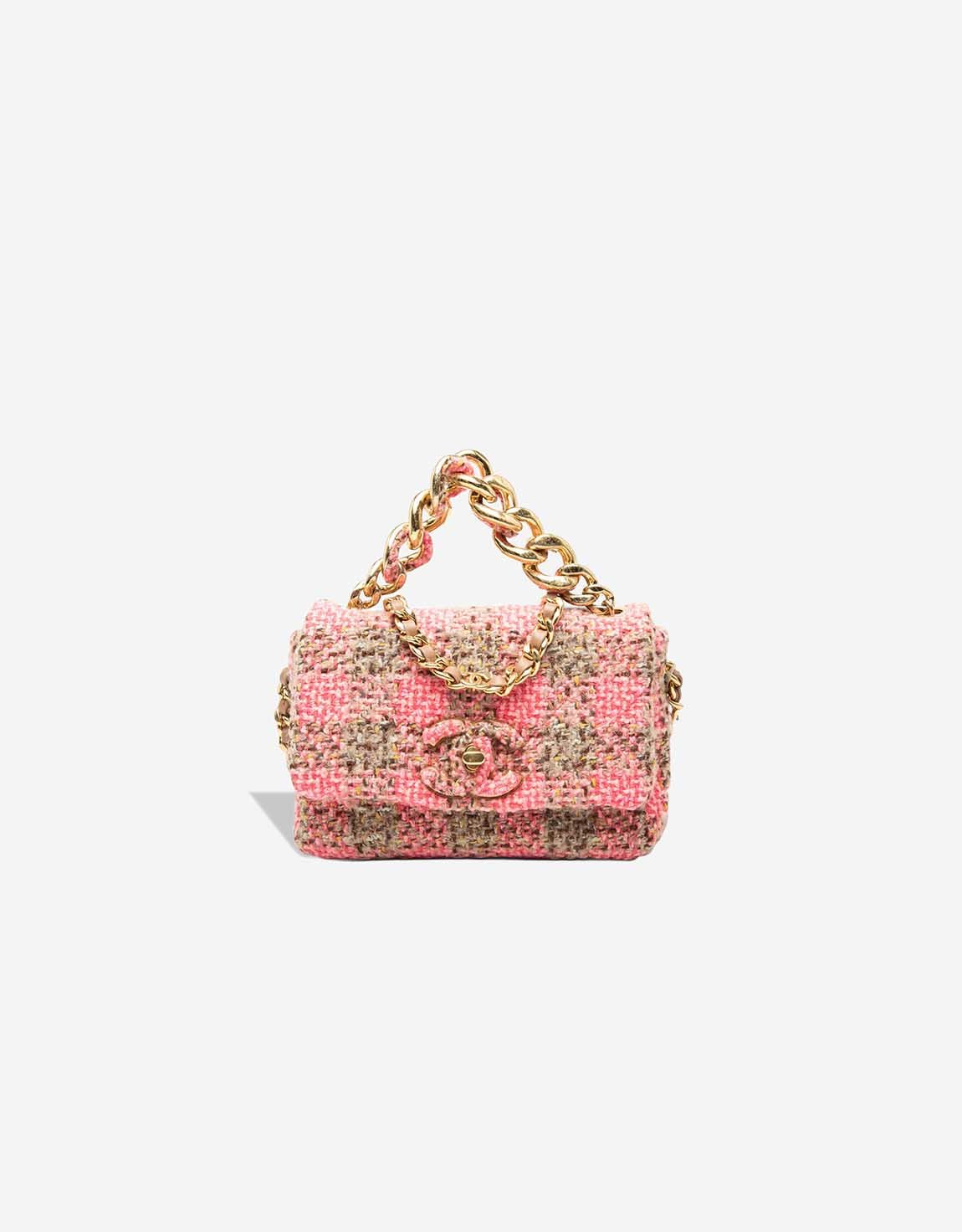 
		Flap Bag Small Tweed / Canvas Pink / Light Brown    