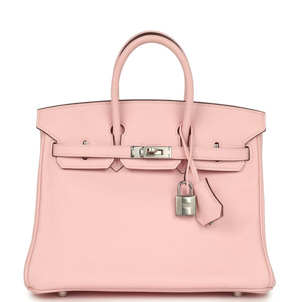 Hermes Pre-owned Hermes Birkin 25 Rose Sakura Swift Palladium Hardware