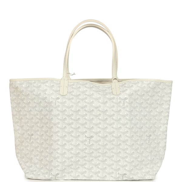 Goyard Goyard Goyardine White Saint Louis PM Tote Bag Palladium Hardware