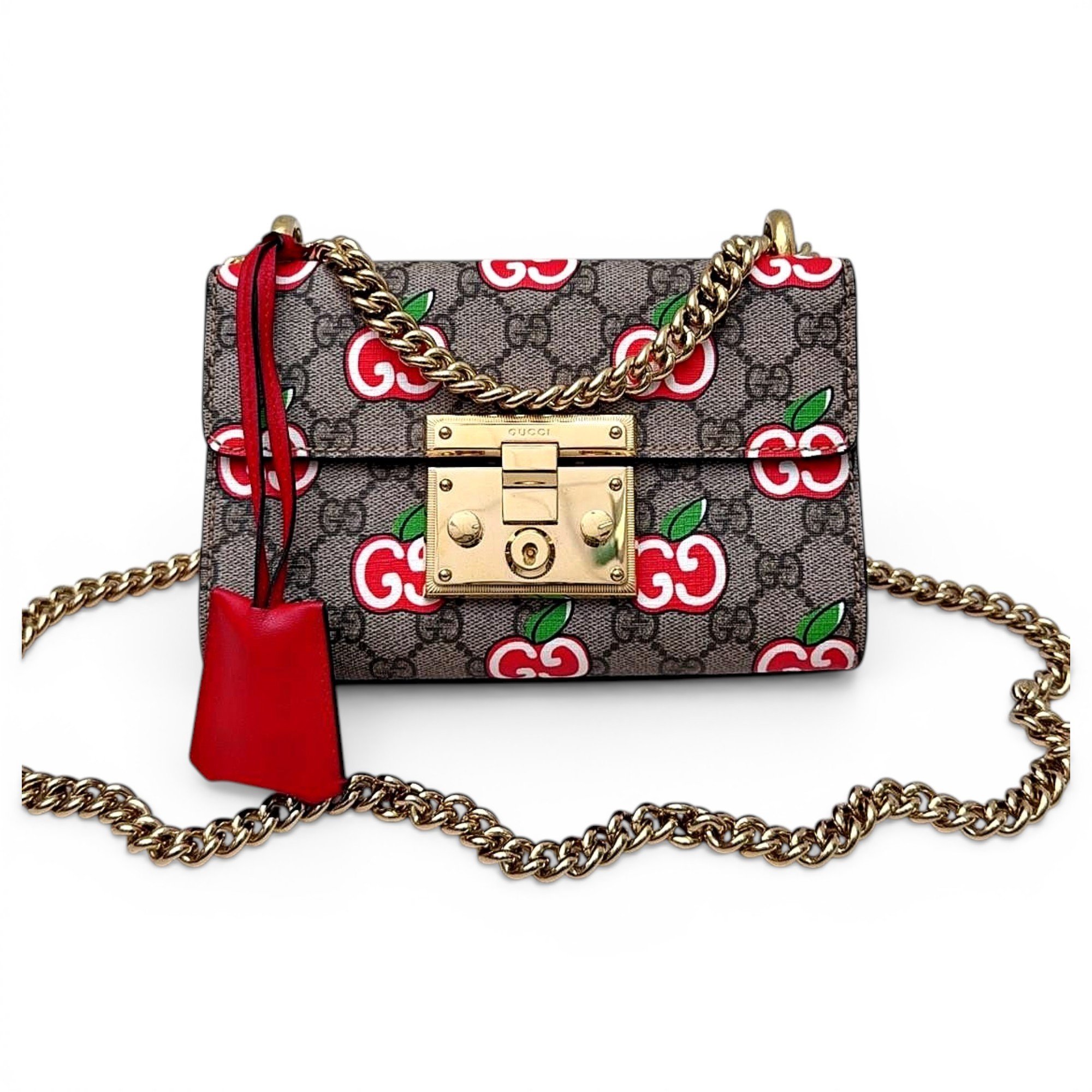 Padlock leather handbag