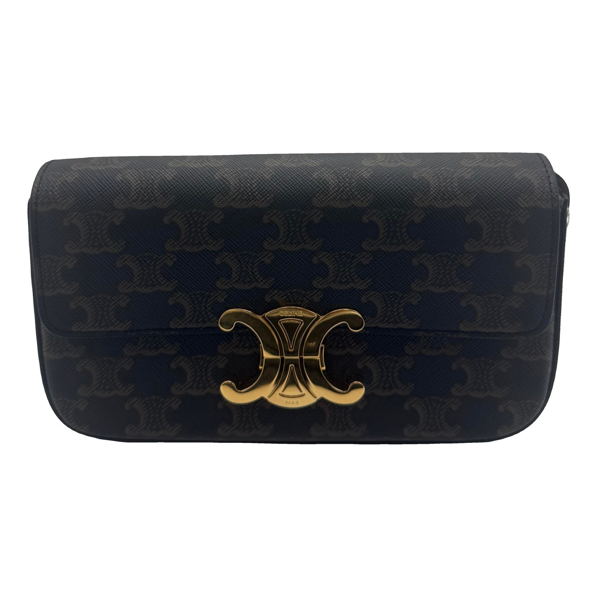 Triomphe chain pony-style calfskin handbag